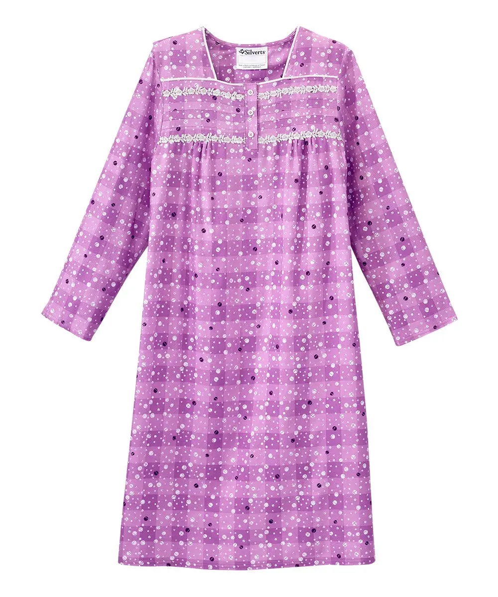 Women's No Peek Open Back Flannel Nightgown Women's No Peek Open Back Flannel Nightgown