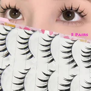 5 Pairs Drama Devil False Eyelashes, Exaggerated Natural Look, Durable Strap, Perfect for Role Play and Anime Cosplay, Dramatic Styles