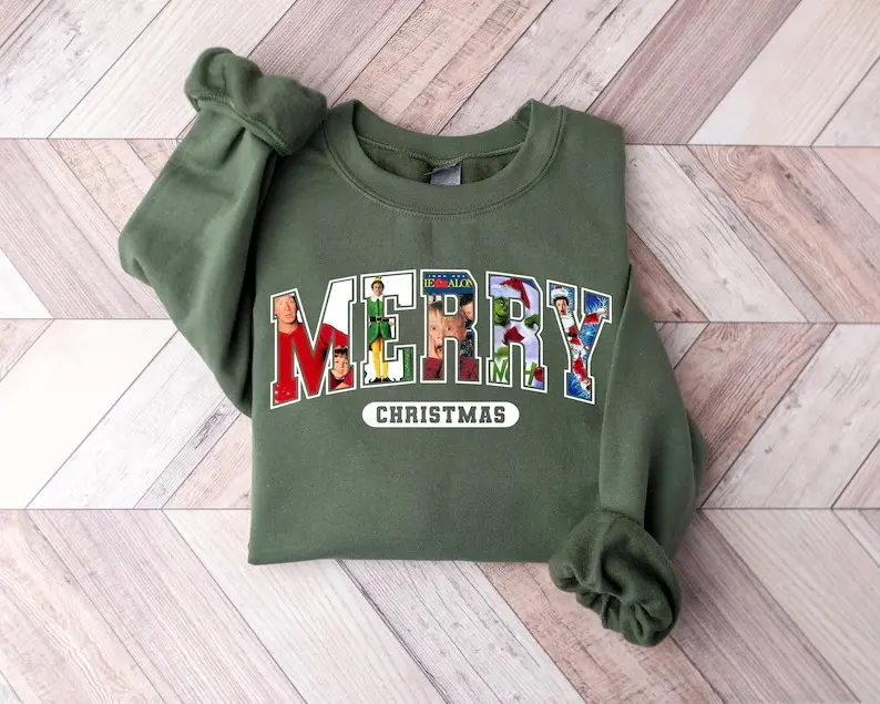 MERRY Christmas 90s Movies Shirt Crewneck Sweatshirt - T-Shirt - Hoodie, Christmas Shirt for Movies Lovers, Christmas 90s Movies Sweater,Christmas Movies Shirt