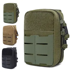 VIIDOO Molle Pouches OD Green Small Tactical Multi-Purpose EDC Utility Duty Belt Pouch Waterproof 1000D Polyester Hook & Loop Design for Outdoor Activities