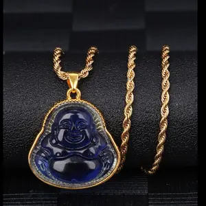 Navy Buddha Pendant