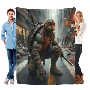 Teenage Mutant Ninja Turtles Blanket Urban Heroes from the Sewers  Super soft flannel blanket, an ideal gift for children Suitable For Use on Sofas, Beds, or For Travel, Gentle on The Skin, an Excellent Gift Multi-Purpose Holiday Blanket