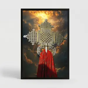 Mesikel Ethiopian Eritrean Orthodox Cross Poster, Religious Wall Art