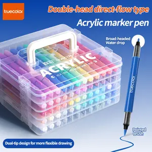 Truecolor Dual Tip Acrylic Markers, Non-Toxic Quick Dry Paint Markers for Kids & Artists