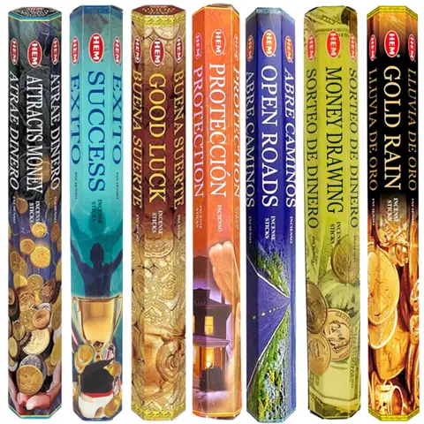 FIMENESS HEM Incense Sticks - 20 Sticks per Box - Aromatic Scents for Success Good Luck Protection & More - Various Aromatic Options