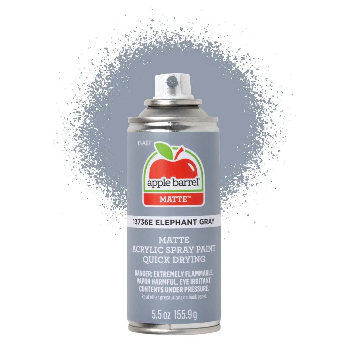 Apple Barrel Matte Acrylic Spray Paint - Elephant Gray - 13736E