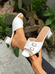 Teen Girls' Round Toe High Heel Sandals, Summer Fashionable PU Leather, Cute Comfortable Non-Slip Design, Perfect for Parties and Outings, Comfy Sandals