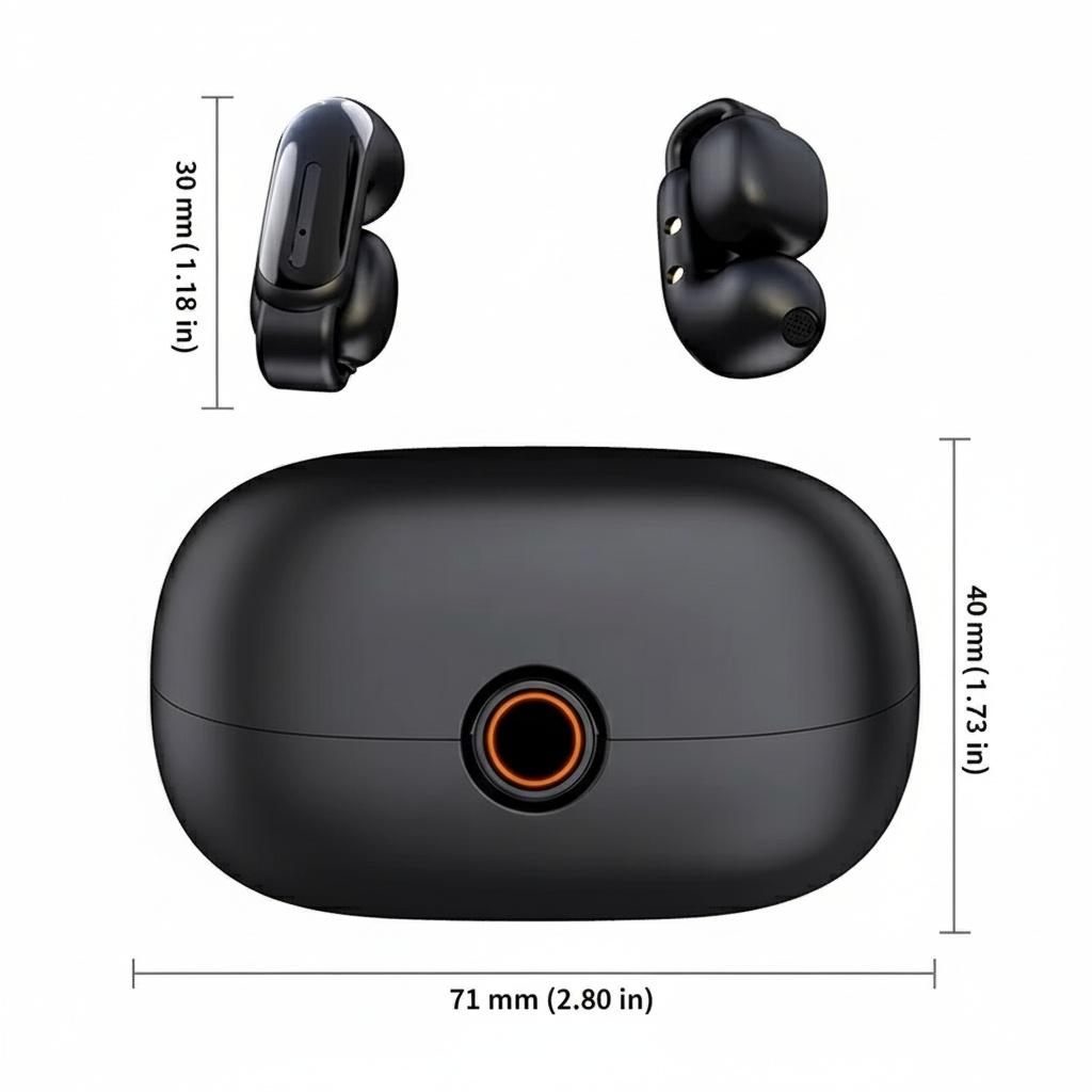 Open-ear Earbuds Wireless Bluetooth 5.3 Earphone Clip-on Headphone Noise Cancelling Mic, Clear Call, 4-8H Playtime, Stereo Bass Audio, Waterproof, Comfortable Fit for Running Gym