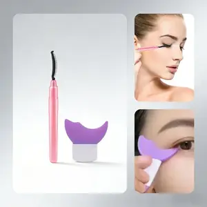 2pcs Reusable Ocular Makeup Tool Kit, Silicone Eyeliner Guide Tool and Eyelash Brush, Portable Travel &Home Cosmetic Makeup Tool for Beginners, Practical Makeup Accessories, Makeup Tools Set