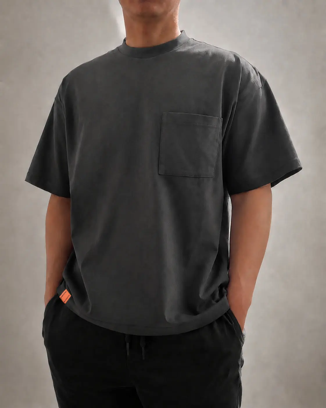Mens Cotton Oversized Cotton Pocket Tee Summer T shirt