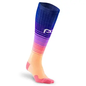 Marathon Florida Skies Knee High Compression Socks for Running, Training, Work and Recovery - Wide Calf Sizes, Graduated Compression 20-30 mmHg, Moisture Wicking, Made in USA