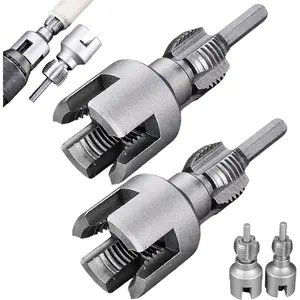 Integrated Internal & External Pipe Threading Tool, Pipe Thread Cutting Tool, Electric Drill Compatible PVC Pipe Threader Kit, 1/2" (DN15) 3/4" (DN20) Pipe Size (1/2" + 3/4")