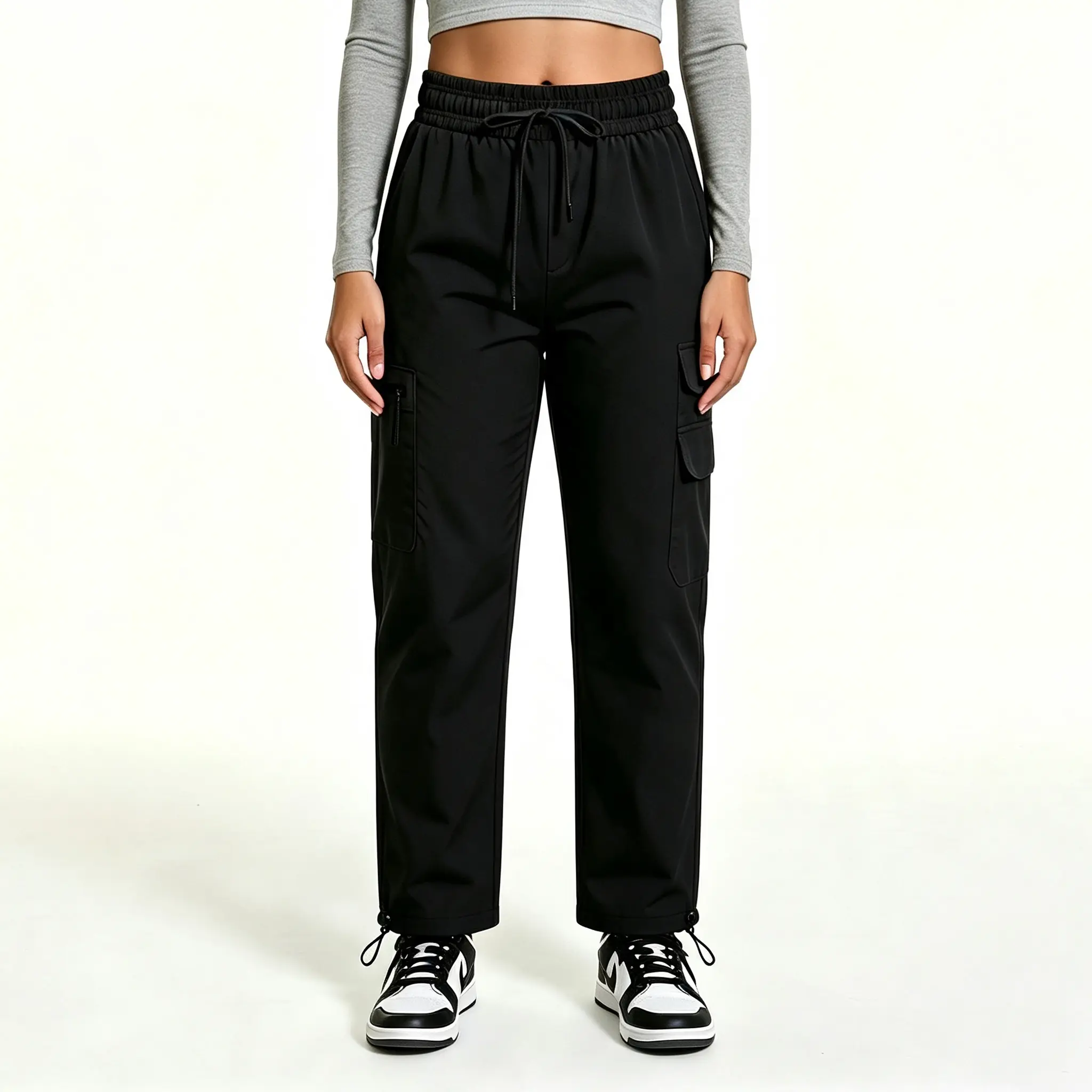 Women's Cargo Pants 904 - 5 Large Pockets, Lightweight, Quick Dry, Water Resistant Polyester Clothes, Plus Size Fashion, All Seasons Basic Look, Cold Wash for Hiking, Casual Outdoor Use