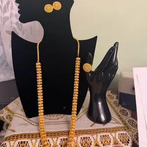 F.D jewelry. 24k gold plated jewelry necklace set with the ring