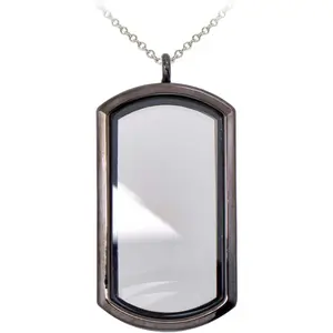 Magnetic Rectangle Glass Window Floating Locket Pendant Necklace