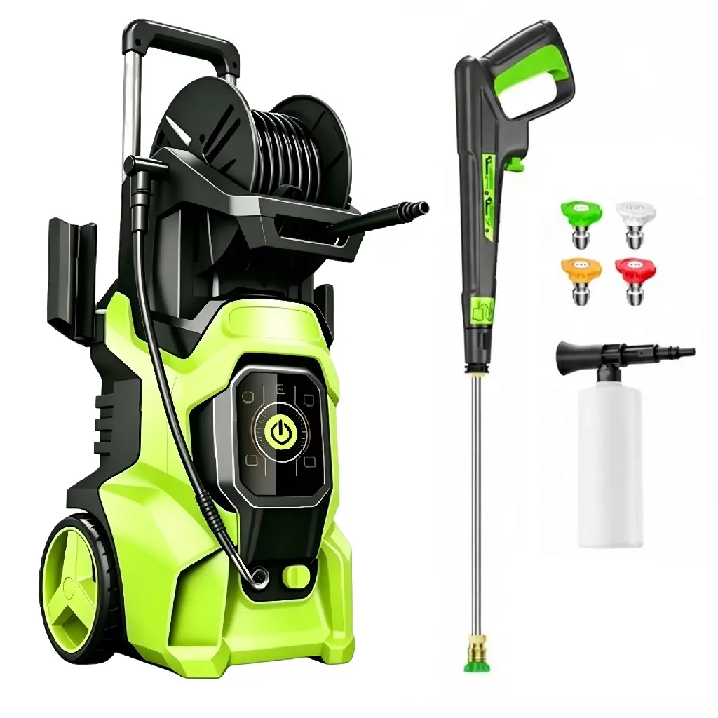 5560PSI MAX 3.0GPM Pressure Washer with Adj-15-Level Touch Screen, Quick Install Frame, Hose, Adjustable Spray Gun and Accessory Package for Gazebo, Yard, Fence, Wall, Stair, Balcony, Gazebo, Pavement cleaning