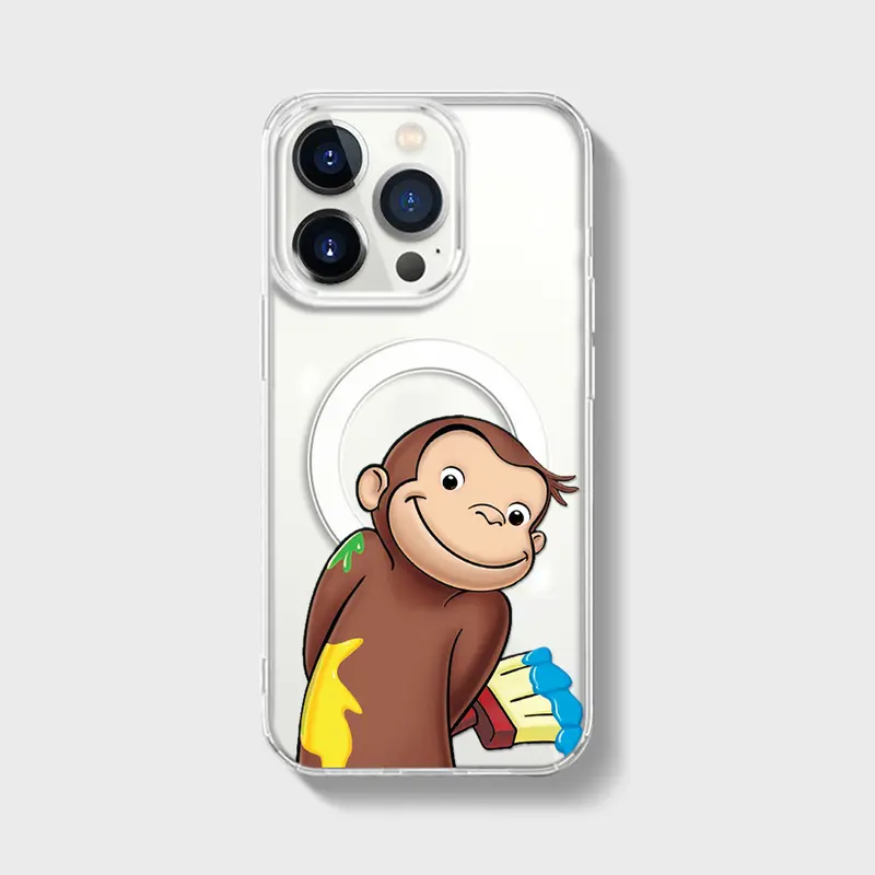 Colorful Curious George Phone Case - Childhood Favorite Cartoon | Classic Children's Book Phone Cover for iPhone Cute Retro Monkey with Banana, Party Theme PBS Kid Book Magnetic Shell monkey phone case Colorful Curious George Phone Case - Childhood Favorite Cartoon | Classic Children's Book Phone Cover for iPhone Cute Retro Monkey with Banana, Party Theme PBS Kid Book Magnetic Shell monkey phone case