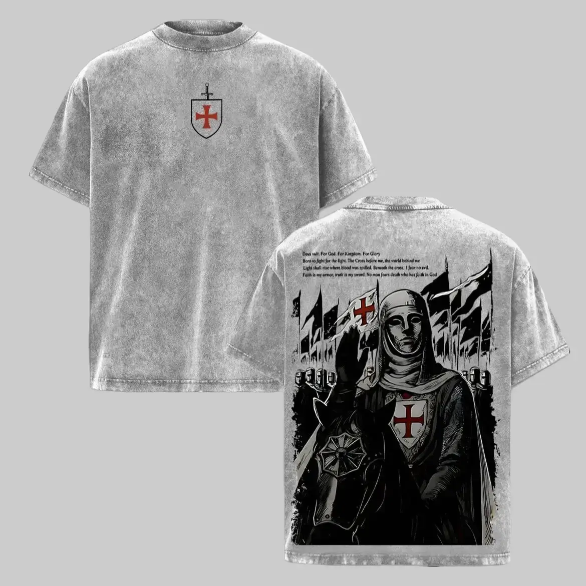 Retro Baldwin IV The Leper King Crusader Holy Army Vintage Washed Graphic Tee Mens Oversized T Shirt Hoodie Sweatshirt Jerusalem Cross Medieval Christian Streetwear Armor Glory Of God Outfit Faith Based Gym Pump Cover Knightcore Y2K Apparel Breathable Cla