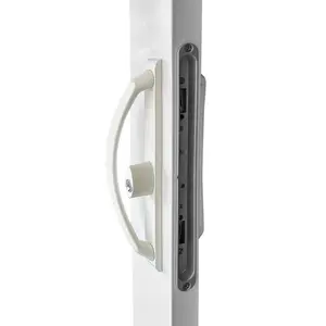 11" Sliding Patio Door Handle White w/ Keyed Lock - 3-15/16" Hole Spacing- DH-741-WHITE-WITH-KEY