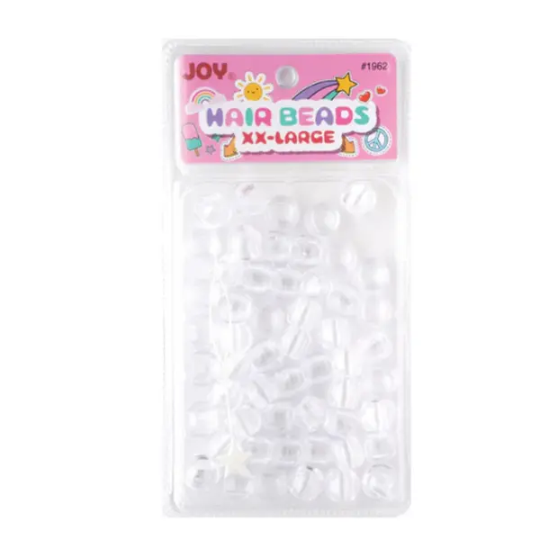 Joy Round Hair Beads XX-Large, 60 Count, Clear