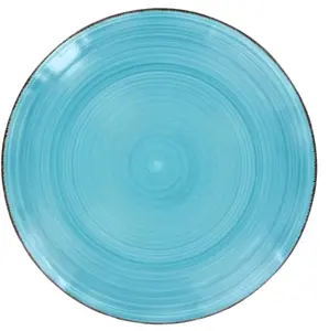Royal Norfolk Turquoise Swirl Stoneware Plate  7.5/10.5 inch Elegant Tableware for Everyday Use