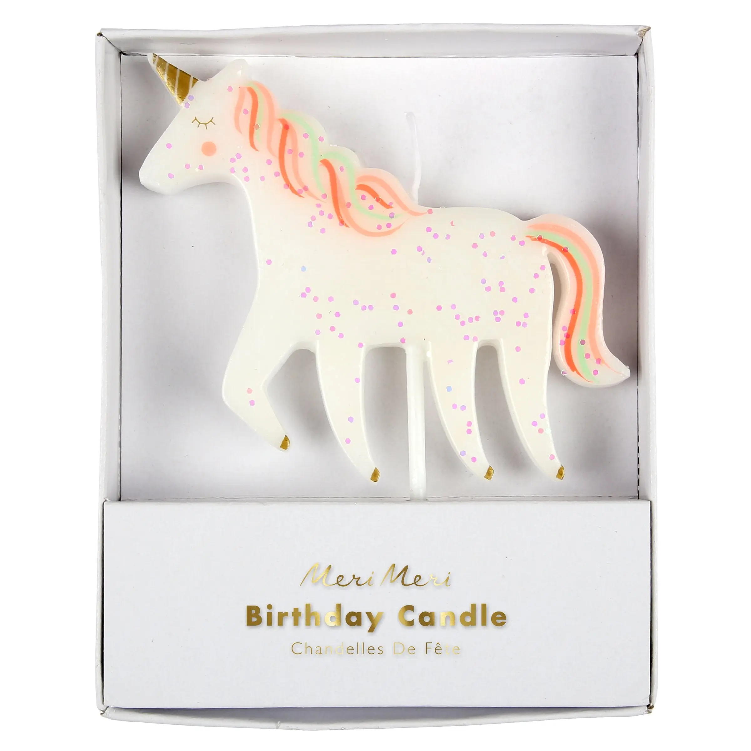 Unicorn Glitter Birthday Candle