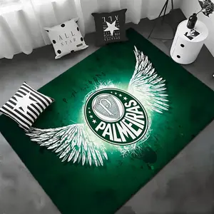 Football Club Palmeiras Floor Mat Non-Slip Soft Flannel Thickened Rug Indoor Door Mat Ultra Soft Absorbent Wear-Resistant Floor Mat for Living Room Hallway Entryway Front Door Porch Durable Non-Skid Home Decoration Mat for Indoor Daily Use
