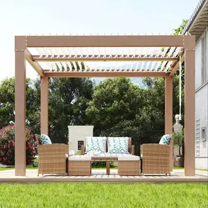 Garvee Louvered Pergola - 10'x10' Outdoor Pergolas with Adjustable Louvered Roof, Reinforced Aluminum Frame, Integrated Drainage System, Outdoor Gazebo for Deck, Patio, Backyard and Garden