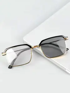 Unisex Metal Half Frame Color Changing Sunglasses, UV Protection, Blue Light Blocking, Lightweight Comfortable, All Seasons