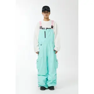 CHILLWHITE Oversize Snow Bib Pants - Tiffany Blue