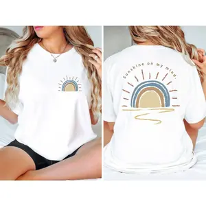 Retro Sun Shine On My Mind Shirt, Oversized Tshirt, Summer Shirt, Vacation Shirt, Beach Shirt, Summer Vacation Shirt,Boho Shirt Cotton