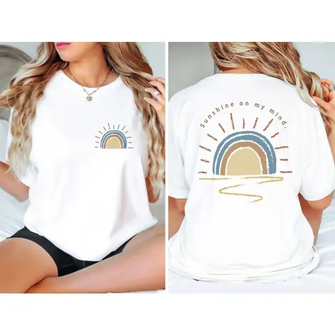 Retro Sun Shine On My Mind Shirt,Comfort Color Oversized Tshirt, Summer Shirt, Vacation Shirt, Beach Shirt, Summer Vacation Shirt,Boho Shirt Women Clothes