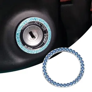 New 2026 Car Ignition Diamond Sticker 3D Switch for Auto Motorcycle Styling Rhinestone Bling Decoration Circle Cover Decal car decoration accessoriess