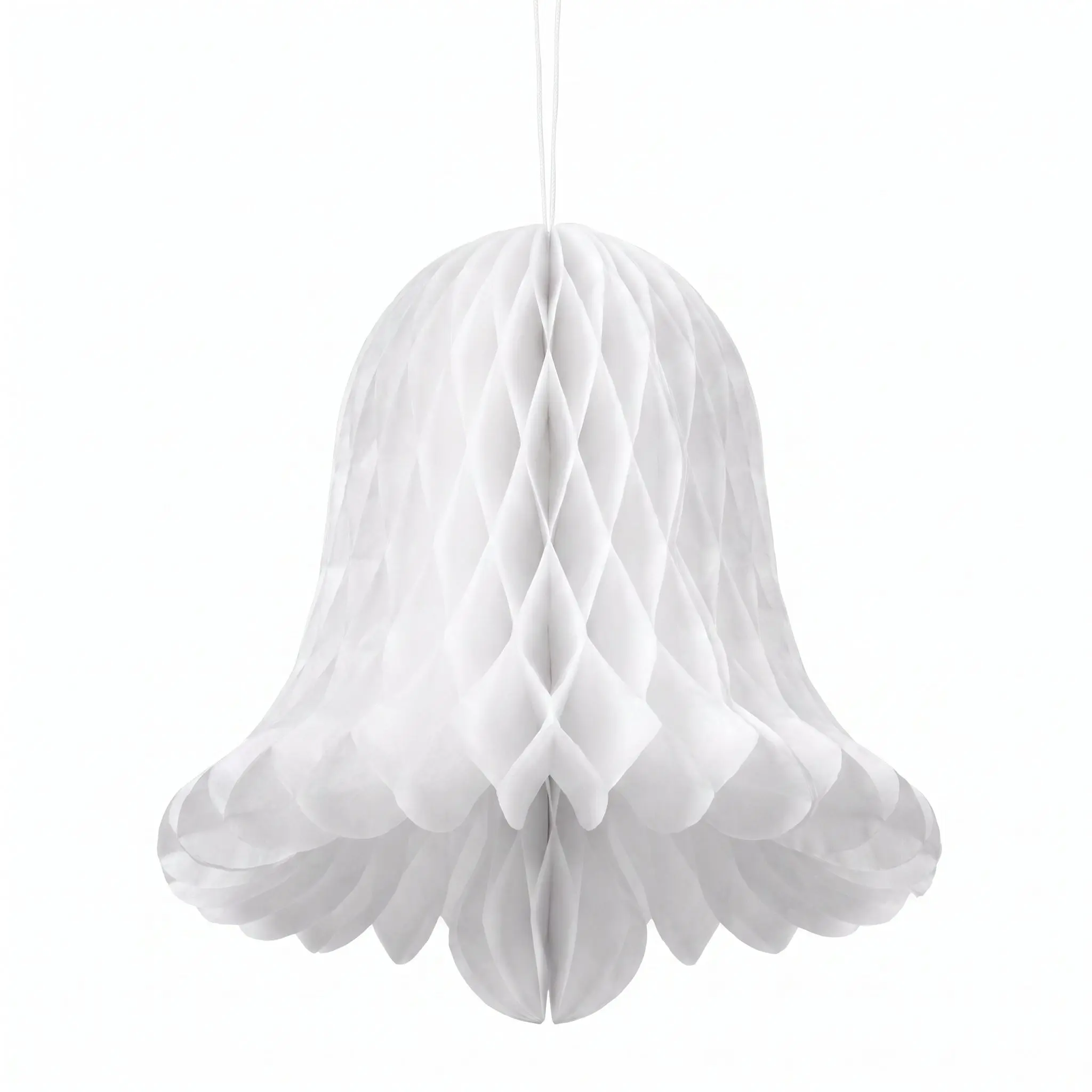 White Honeycomb Wedding Bell Hanging Decorations, 5-Inch, 4-Pack