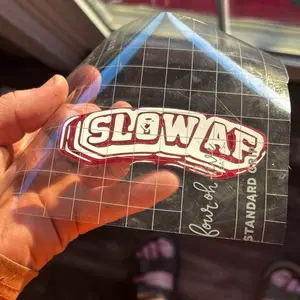Slowasf Decal - Standard Design with Bold Text and Stylish Grid Patterns for Custom Decoration