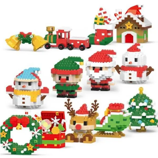 12 in 1 Christmas Santa & Elf Mini Decoration Set, Festive Holiday Ornament Collection, Cute Christmas Tree Decor and Home Party Display Gift