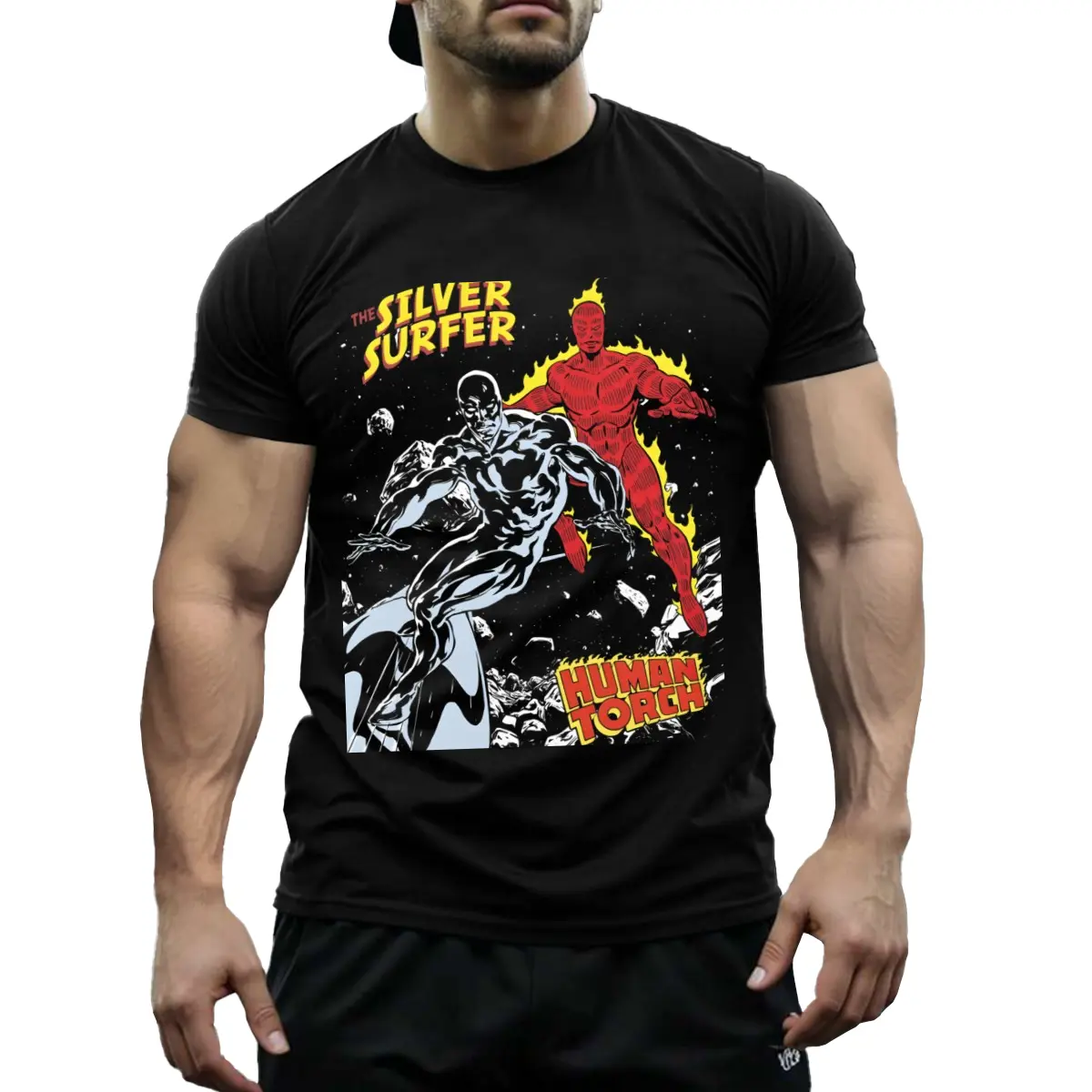 Silver Surfer vs Human Torch Tee Shirt - Unisex Crewneck Gift for Fan - Casual Top Made in USA,lite,t-shirt,