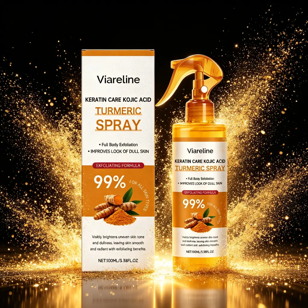 Kojic Acid & Turmeric Exfoliating Spray, Body Exfoliant, Body Exfoliator, Moisturizing Body Cleanser, Gentle Skin Care for Most Skin Types Including Sensitive Skin
