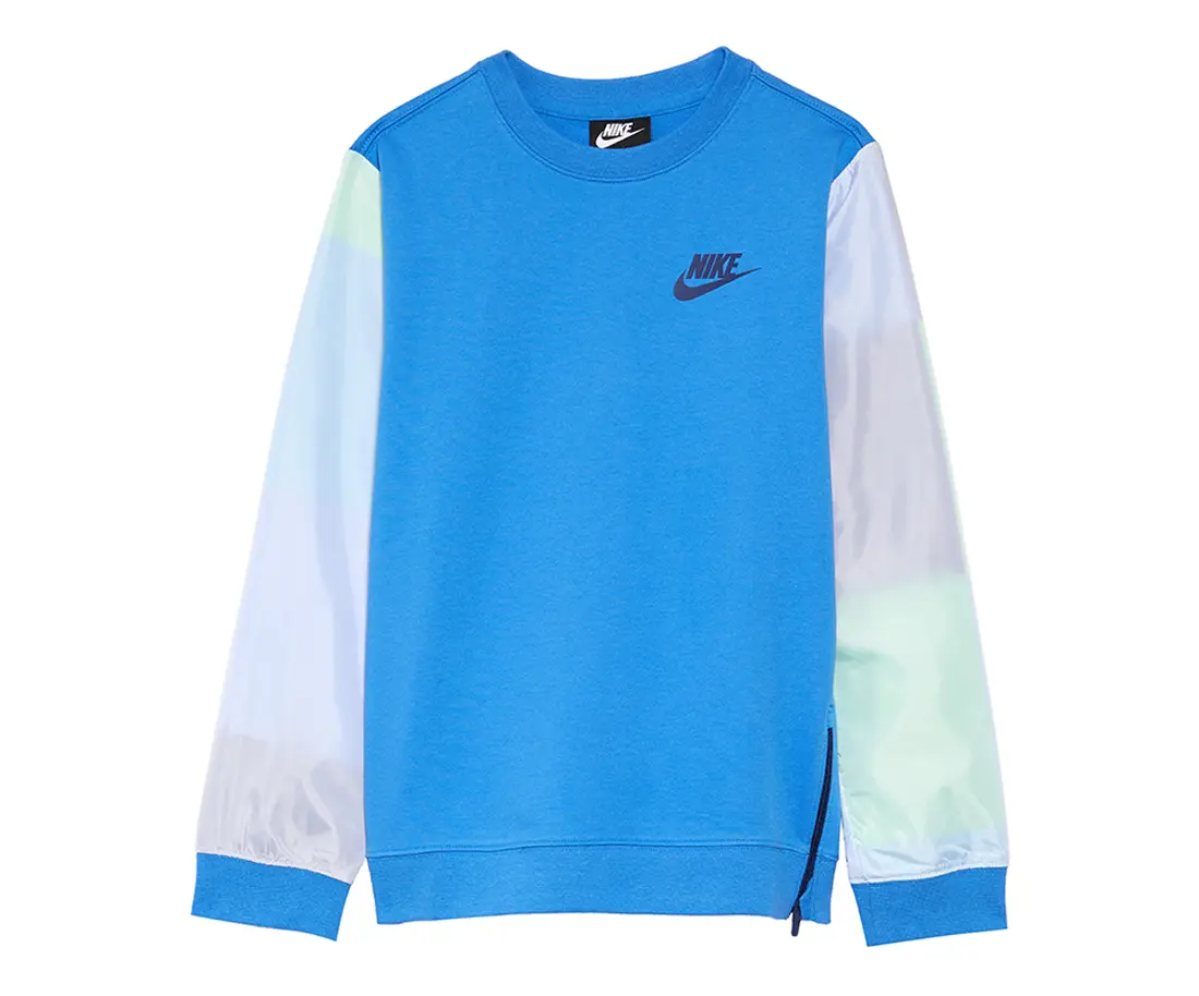 Nike Sportswear Colorblock Boys' Active Sweaters, Sporty Chic, Active Fit, Outdoor Wear Sports Top, Athletic, Pull On, All Seasons, None