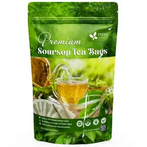 FreshDrinkUS 40 Premium Soursop Tea Bags, 100% Natural, Non-GMO, Gluten-Free, Sugar-Free, Caffeine-Free, Beverage, Soursop Graviola Leaf Tea, Hoja Guanabana Tea  Vitamin