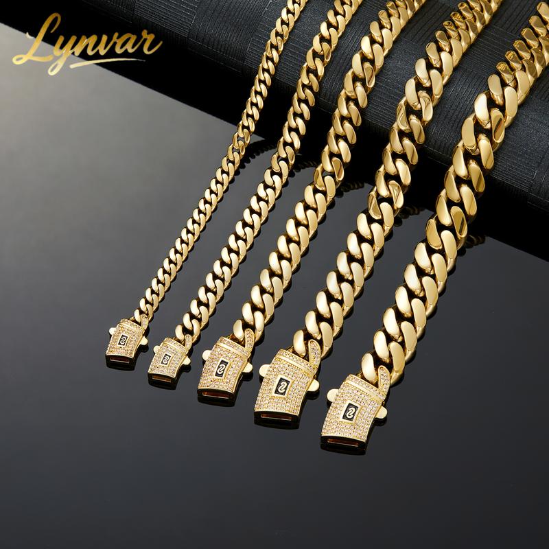 Upgraded 14K Gold-Plated Cuban Chain Set – Premium Necklace & Bracelet Duo with White Stone Detail | Elevated Modern Gift