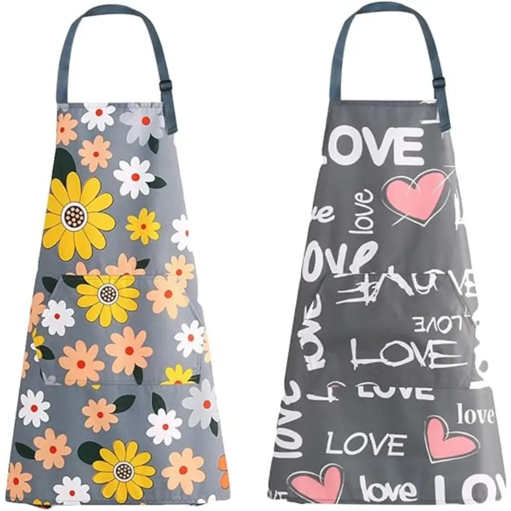 Adjustable kitchen cooking apron Flowers, waterproof cooking apron with pockets, funny apron, Kitchen Aprons, suitable for kitchen baking, gardening, barbecues