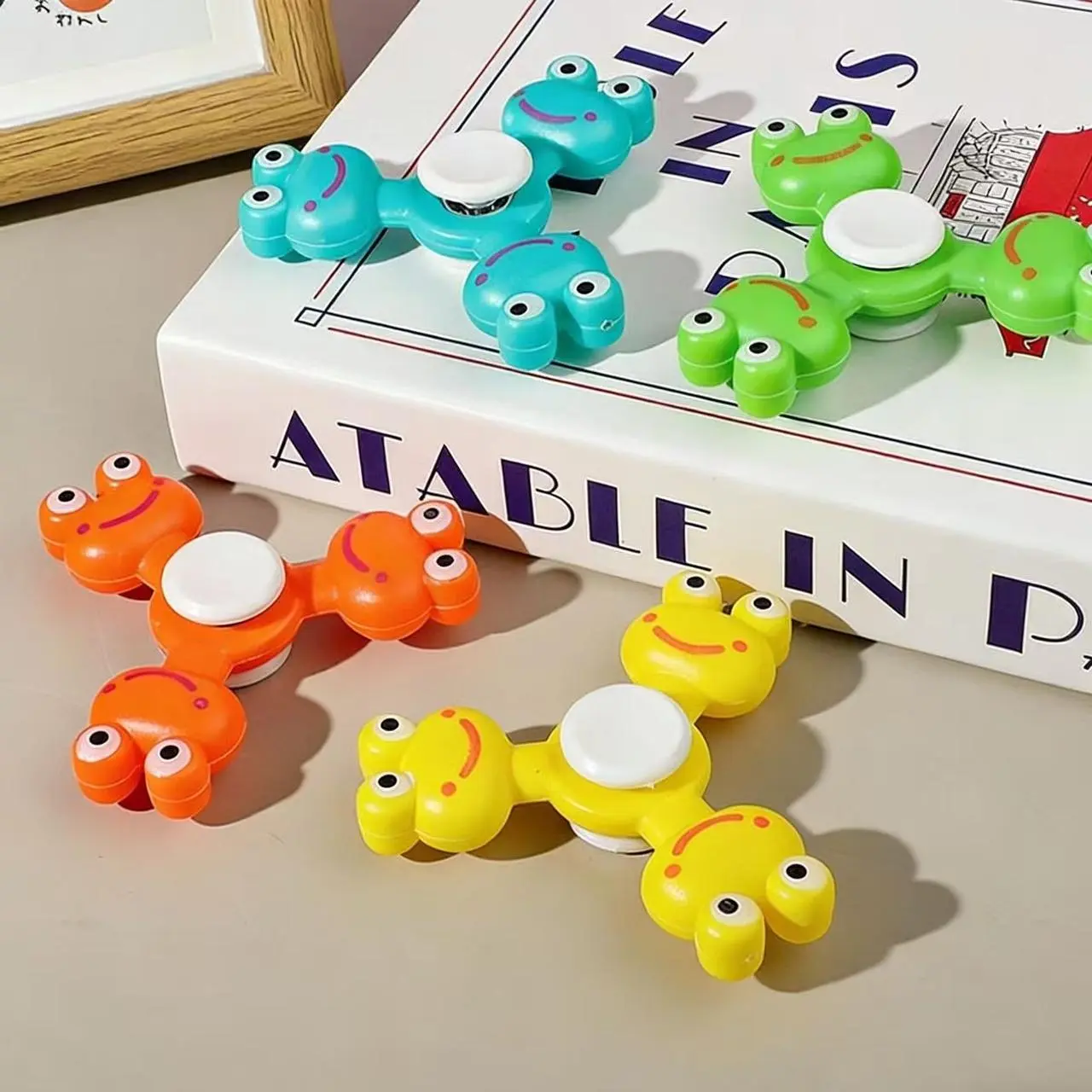 5pcs Frog-Shaped Fidget Spinner, Cute Children's Toys. Classroom Prizes, Birthday Event Party, Christmas, Halloween, Children's Day Gifts, Novel Toys, Children's Relax Toys, Summer Outdoor Toys, Pocket Toys (Random)