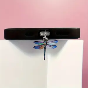 Dragonfly Acrylic Dust Plug – Durable, Cute Phone Accessory for Type-C Devices & Select iPhone Models, Anti-Dust Design, Cell Phone Charm