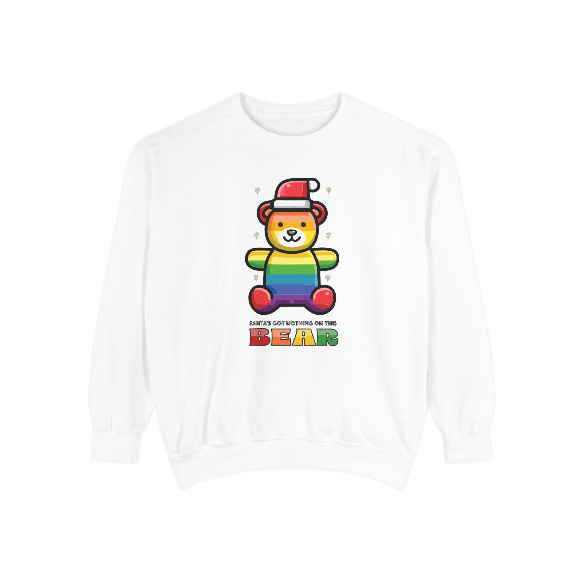 Santa's got Nothing on this Bear, Unisex Sweatshirt, Colorful Santa Bear Design, Christmas Jumper, Holiday Gift for Bear Lovers, Festive Graphic Sweater, Winter