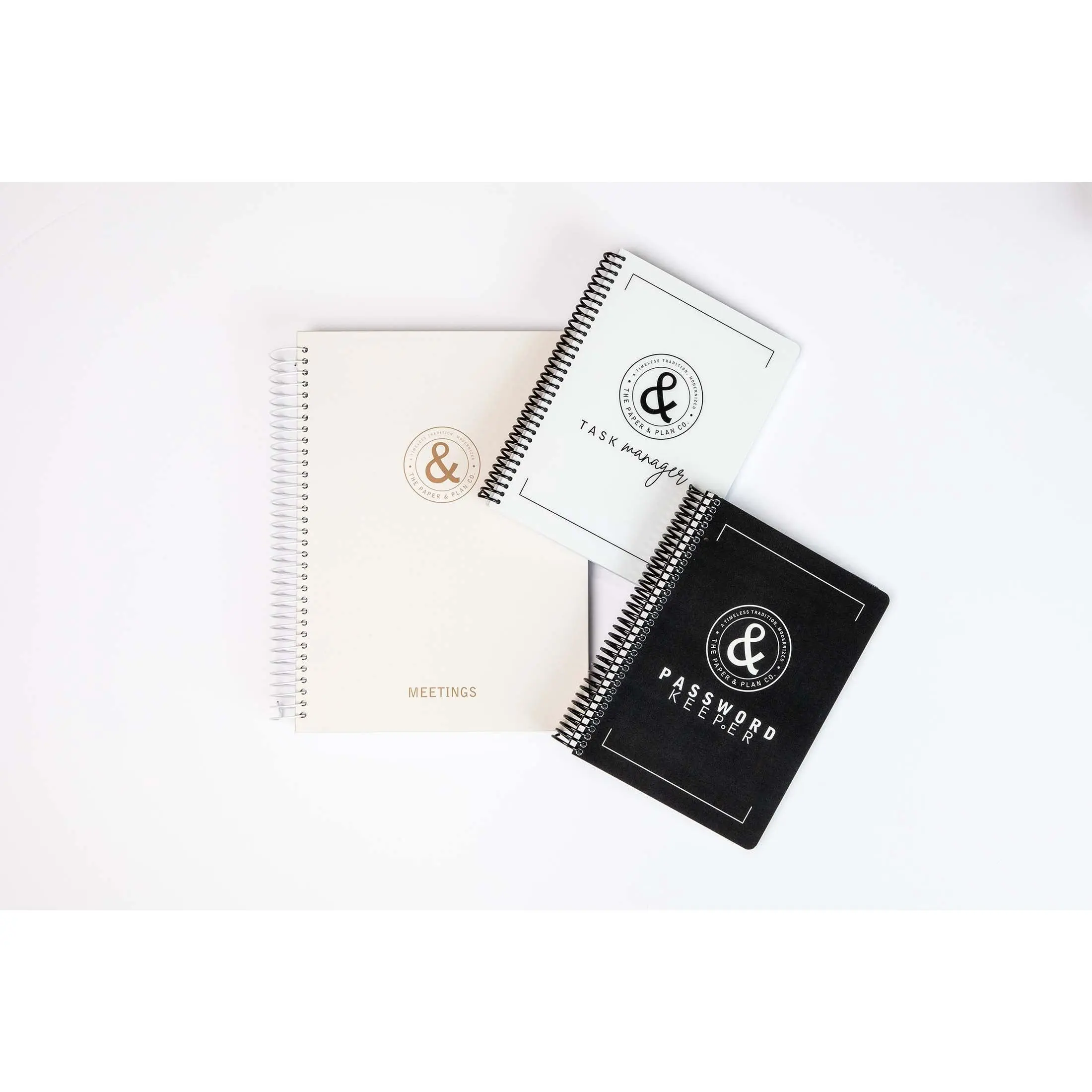 Cream Business Bundle (Includes: Task Manager, Password Keeper, and Cream Color Meeting Planner)