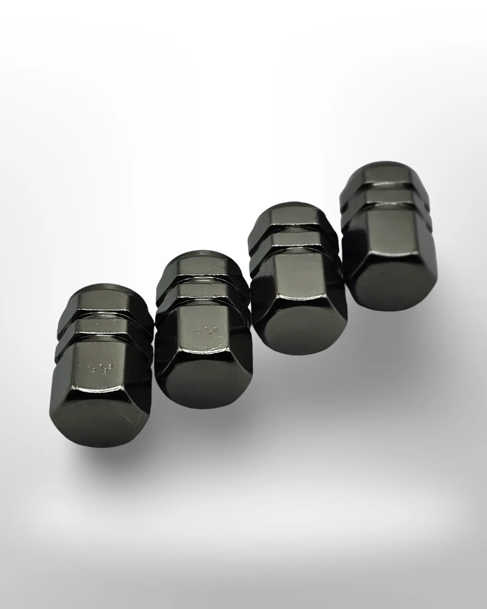 Tire Valve stem cap / 6 sided - Gray - Aluminum Alloy Hexagon