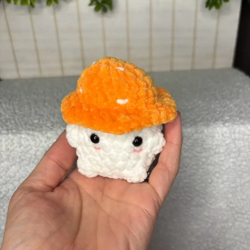 Handmade Crochet Orange Baby Mushy Boy