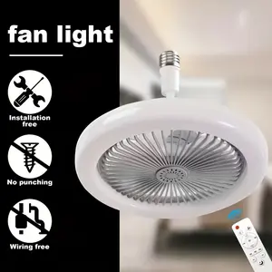 Ceiling Fan Light, with Light And Remote Control, Room Decor, Adjustable In All Directions, E26 Base Ceiling Fan Light, Fan Adjustable In 3 Levels, 3 Colors 3000-6500K DimmableIntelligent LED Light, with Timed Night Light Function