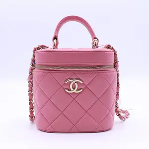 Pre-owned CHANEL leather Shoulder Bags Lambskin Quilted Vanity Case with Handle twins B21853